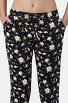 Enamor Viscose Loungewear Bottom - Navy Hibiscus Aop — thumbnail 9